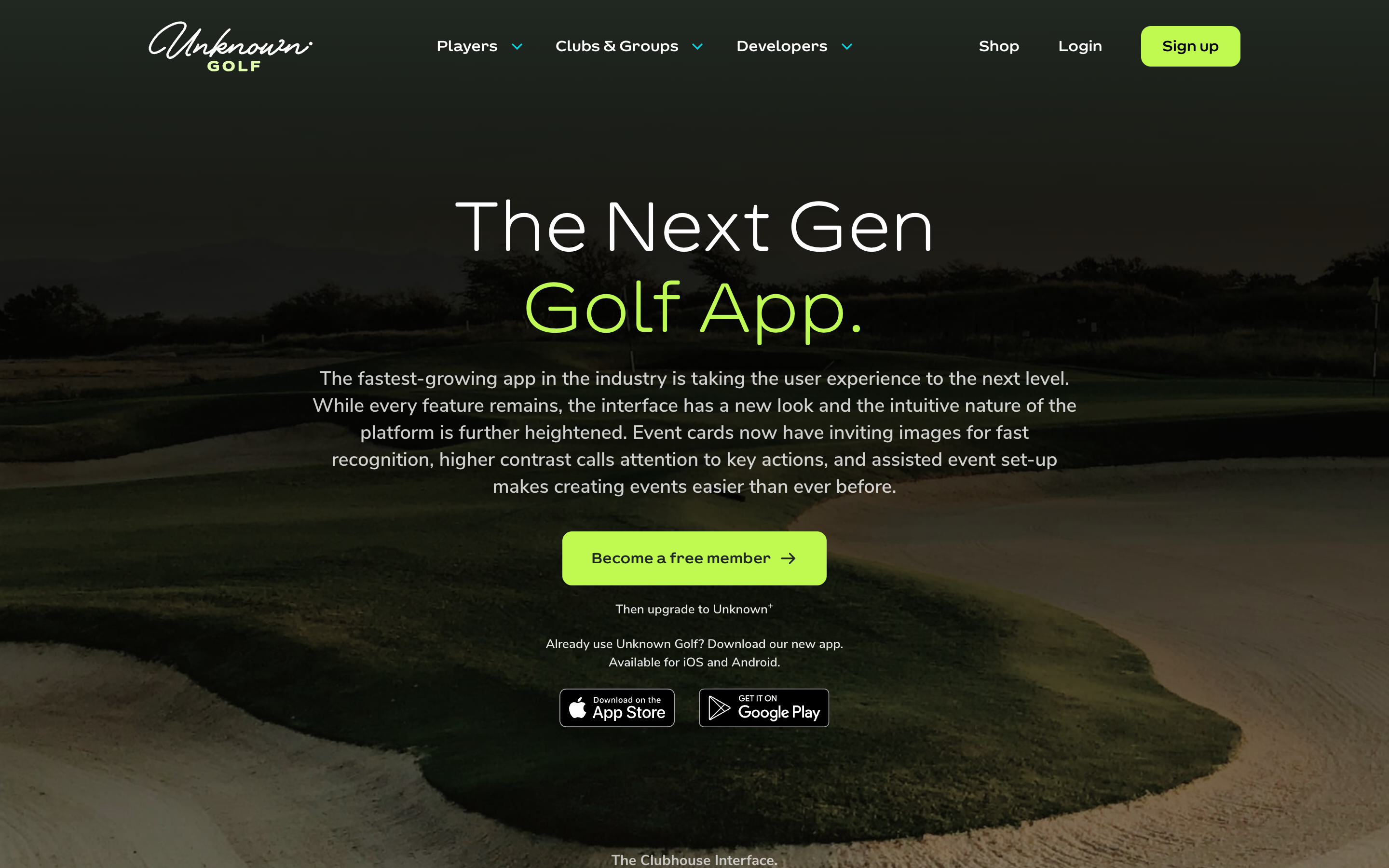 Unknowngolf website screenshot