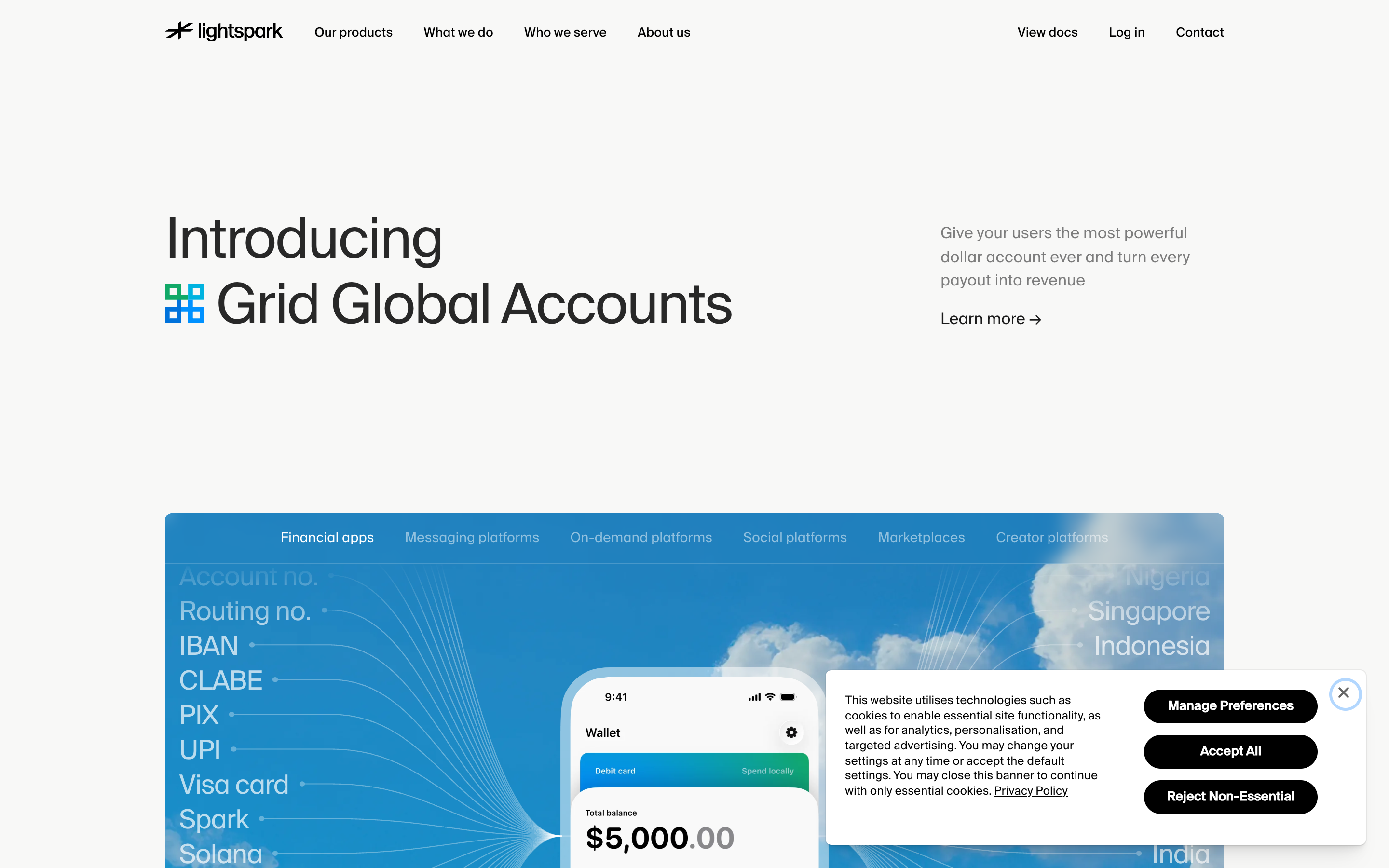 Lightspark website screenshot