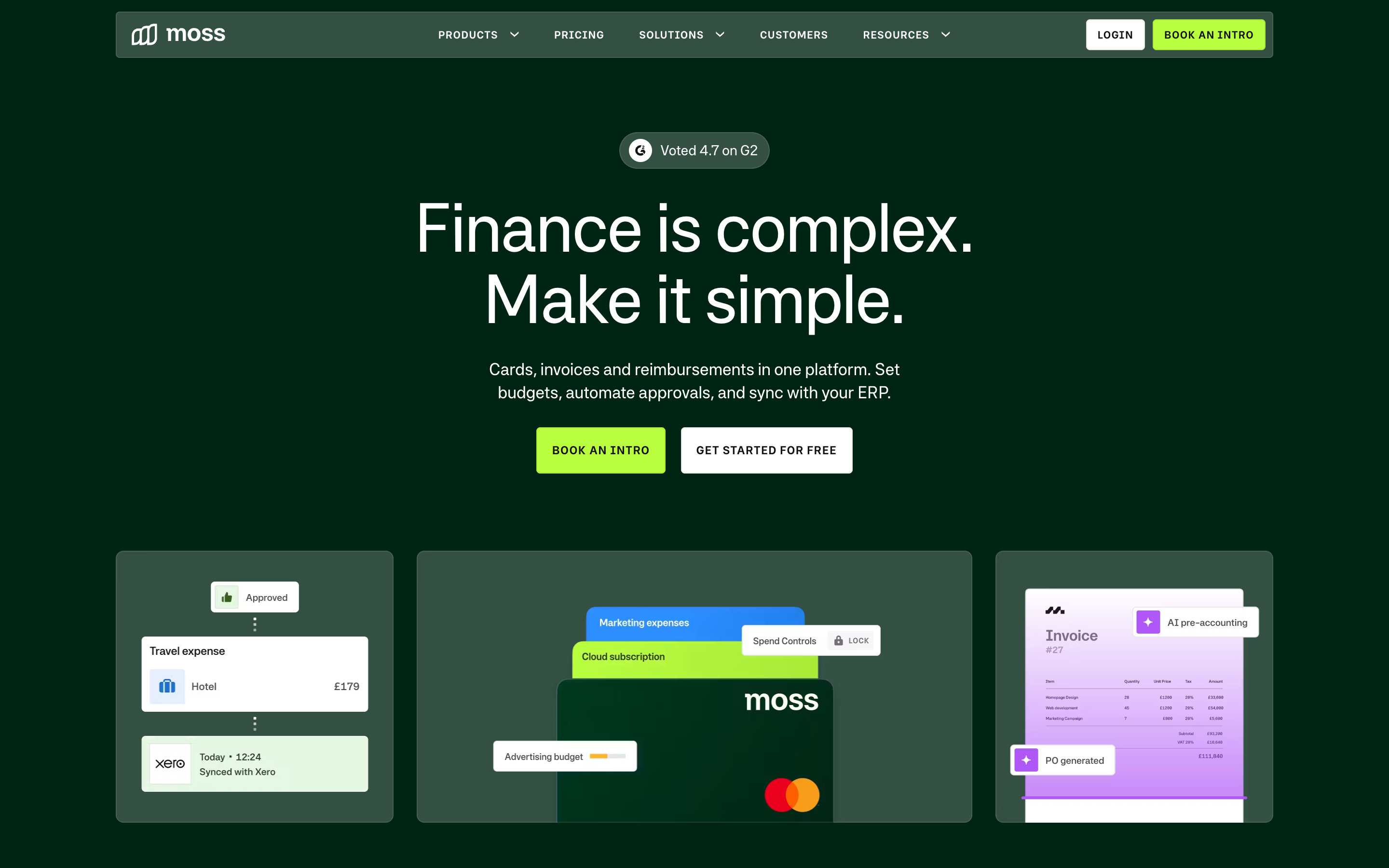 Getmoss website screenshot