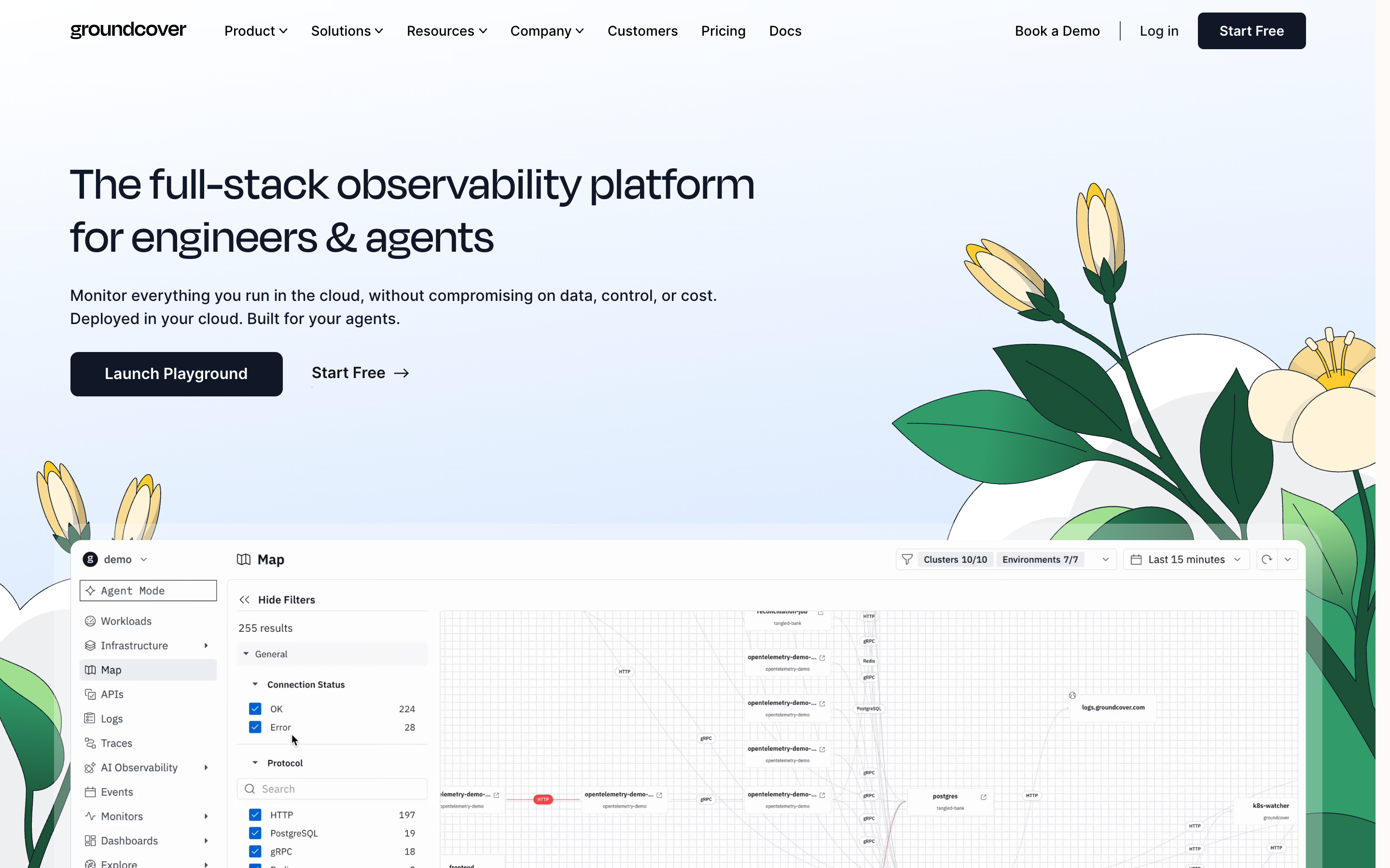 Groundcover website screenshot