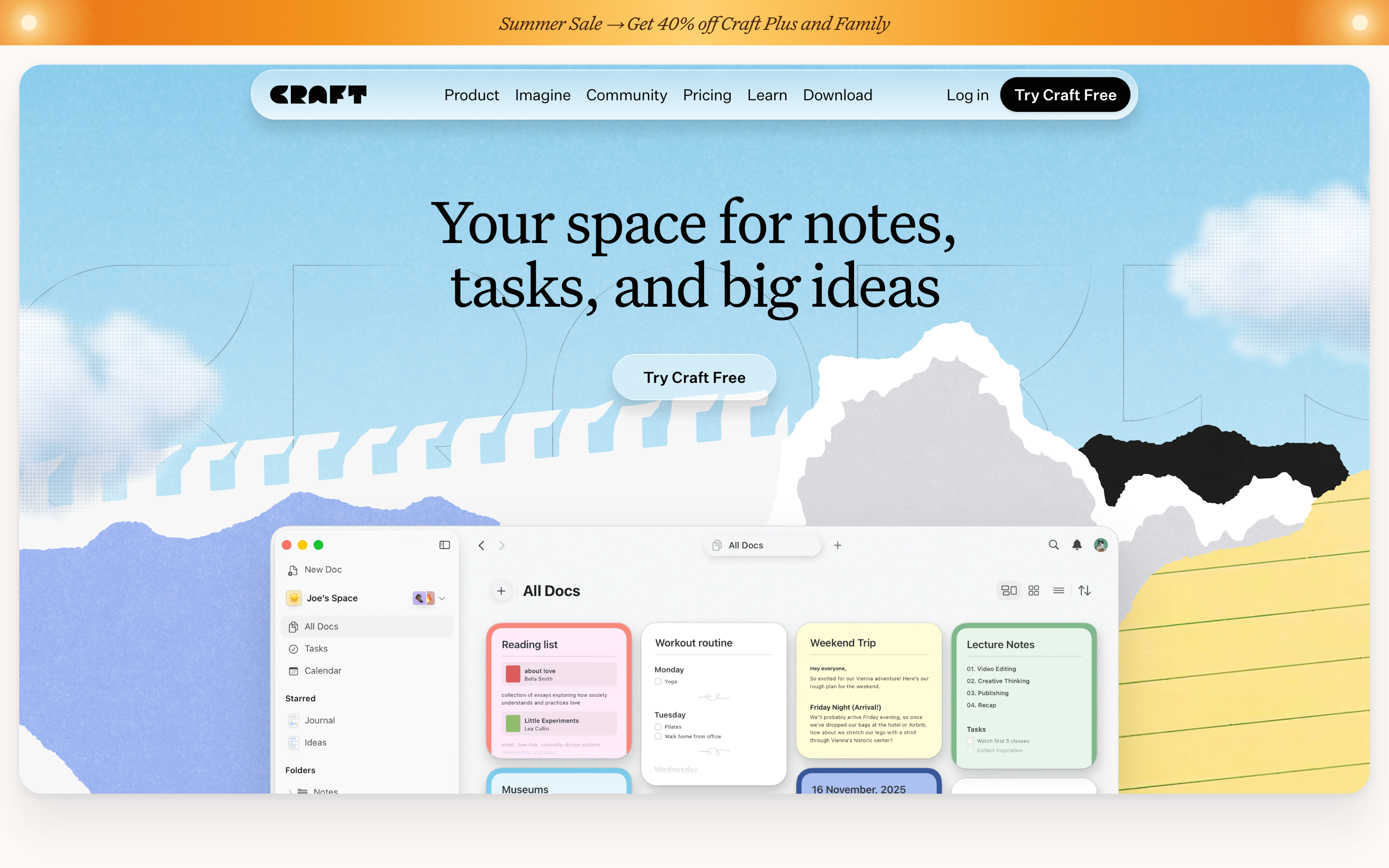 Craft website screenshot
